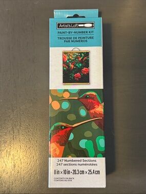 Artist’s Loft Hummingbirds 8”x10” Paint By Numbers Kit with Hanging Hardware NWT